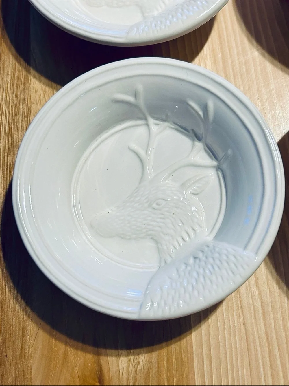 Pottery Barn DONDER Deer Embossed Ceramic Dipping Bowls - Set of 4